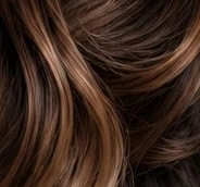 Close-up of long hair with caramel dimension